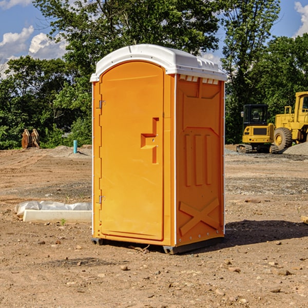 how often are the portable restrooms cleaned and serviced during a rental period in Hoffmeister